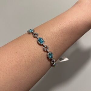 NWT Elegant Blue Diamond Fancy Tennis Bracelet